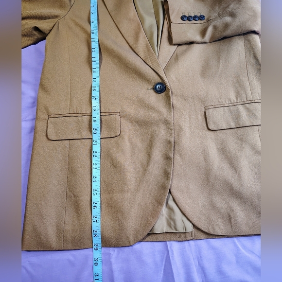 NWT Madewell The Larsen Blazer in drape-wave Toffee 1 button Closure L. - Picture 13 of 16